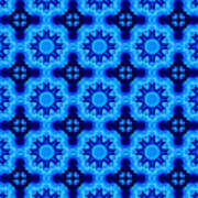 Blue Abstract Geometric Art Art Print