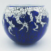 Blue And White Glass Bowl Art Print