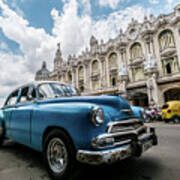 Blue Chevrolet, Havana. Cuba Art Print