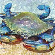 Blue Crab-pastel Colors Art Print