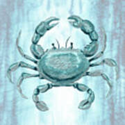 Blue Crab Watercolor Sea Creature Art Print