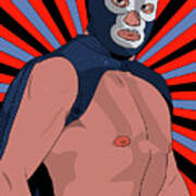 Blue Demon El Luchador Mexicano Art Print