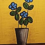 Blue Flower Still Life Painting Art Print