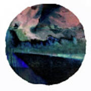 Blue Indigo Clouds Riverside Landscape Art Print