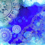 Blue Lace Abstract 58 Art Print