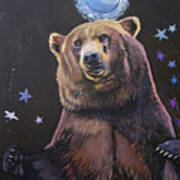 Blue Moon Bear Art Print