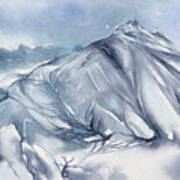 Blue Mountain Landscape, Sierra De Bernia Art Print