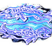 Blue Pisces March Zodiac Sign Art Print