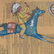 Blue Pony on Constitution Art Print