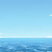 Blue Sea Background Art Print