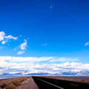 Blue Sky Black Road Art Print