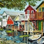 Boathouses At Canandaigua Lake, Ny Art Print