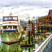 Boats At La Conner Washington Waterfront Art Print