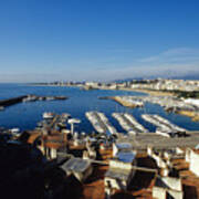 Boats In Harbour, Blanes, Costa Brava, Catalonia, Spain Art Print