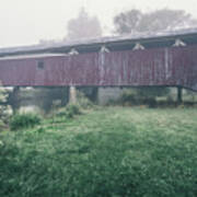 Bogert's Covered Bridge Misty June Art Print