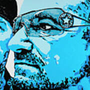 The Edge And Bono Art Print