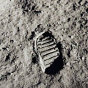 Bootprint On The Moon - Apollo 11 Art Print