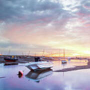 Brancaster Staithe Boat Harbour At Sunrise In Norfolk Art Print