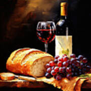 Bread And Wine Art Art Print