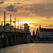 Bridge Of Lions At Sunset Art Print