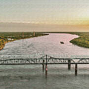 Bridge Over Mississippi Art Print