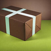 Brown Gift Box Art Print