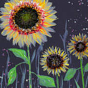 Brushed Sunflower No.2 Art Print