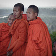 Buddhist Monks At Angkor Wat Art Print