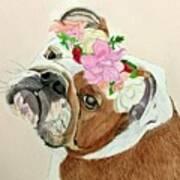 Bulldog Bridesmaid Art Print