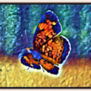 Butterfly On The Screen Art Print