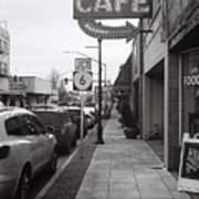 Cafe In Quiet Town Art Print