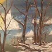 Calm Mountain Brook Painting # 199 Art Print