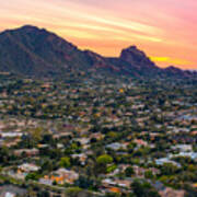 Camelback Mountain Sunset Paradise Valley Arizona Art Print