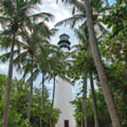 Cape Florida Lighthouse On Key Biscayne Art Print