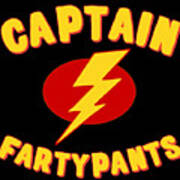 Captain Fartypants Funny Fart Art Print