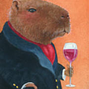 Capybara Cabernet... Art Print