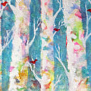 Cardinal Forest Art Print