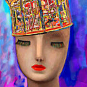 Carousel Hat  Girl Art Print