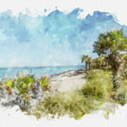 Caspersen Beach - Watercolor Art Print