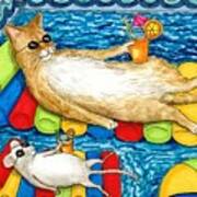 Cat 373 Mouse Pool Art Print