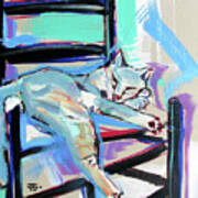 Cat Chair Art Print