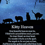 Cat Heaven Sympathy Poem For Memorial For Cat Art Print