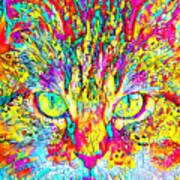 Cat In Contemporary Vibrant Happy Color Motif 20200512v2 Art Print