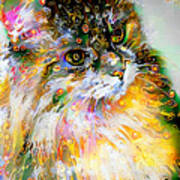 Cat In Vibrant Whimsical Colors 20200721v2 Art Print