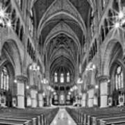 Cathedral Basilica Of The Sacred Heart 1 Bw Art Print