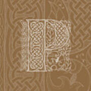 Celtic Letter P Monogram Art Print