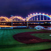 Centennial Bridge And Modern Woodmen Park Art Print