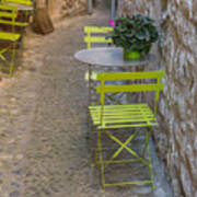 Chairs And Tables On A Typical Village's Street Art Print