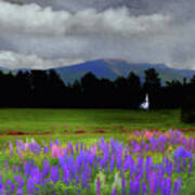 Chapel In The Lupine Mindscape Art Print