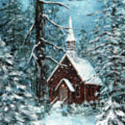 Chapel In The Snow Art Print